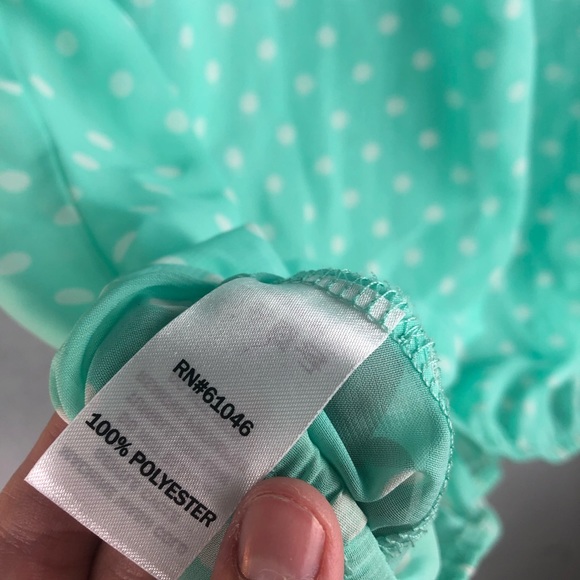 ⭐️Mint polka dot vanity blouse. - Picture 5 of 5